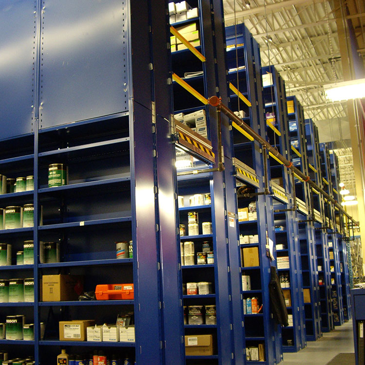 napa blue shelving for automotive part storage
