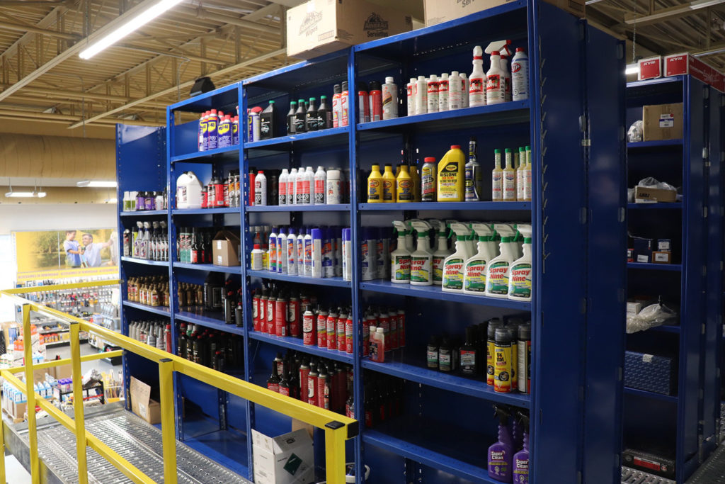 metalware industrial shelving and hand rails Napa blue
