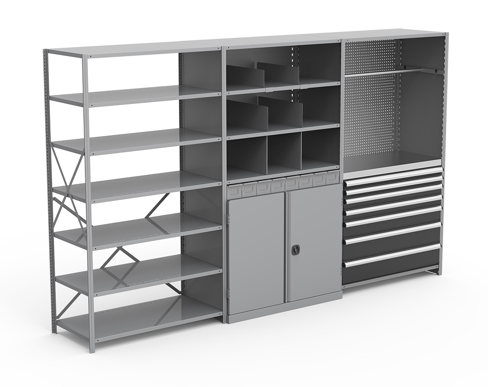 metalware-render-interlok-unit-with-drawer-and-open-shelving